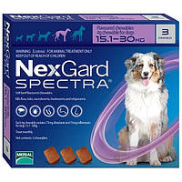 NexGard Spectra (Нексгард Спектра) таблетки жувальні від бліх, кліщів, глистів для собак від 15,1 до 30 кг (1 таблетка) Merial