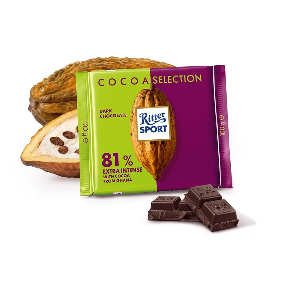 Чорний шоколад Ritter Sport Kakao Klasse 81% какао 100 г Німеччина