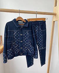 Джинсовий костюм на дівчинку LV Синій WT-7231, Jodo, Синій, Для дівчаток, Весна Літо, 116