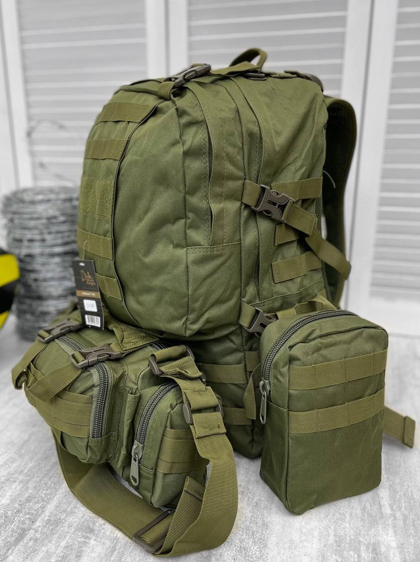 Рюкзак модульный олива 55л,тактический военный рюкзак олива - фото 1 - id-p1832958698