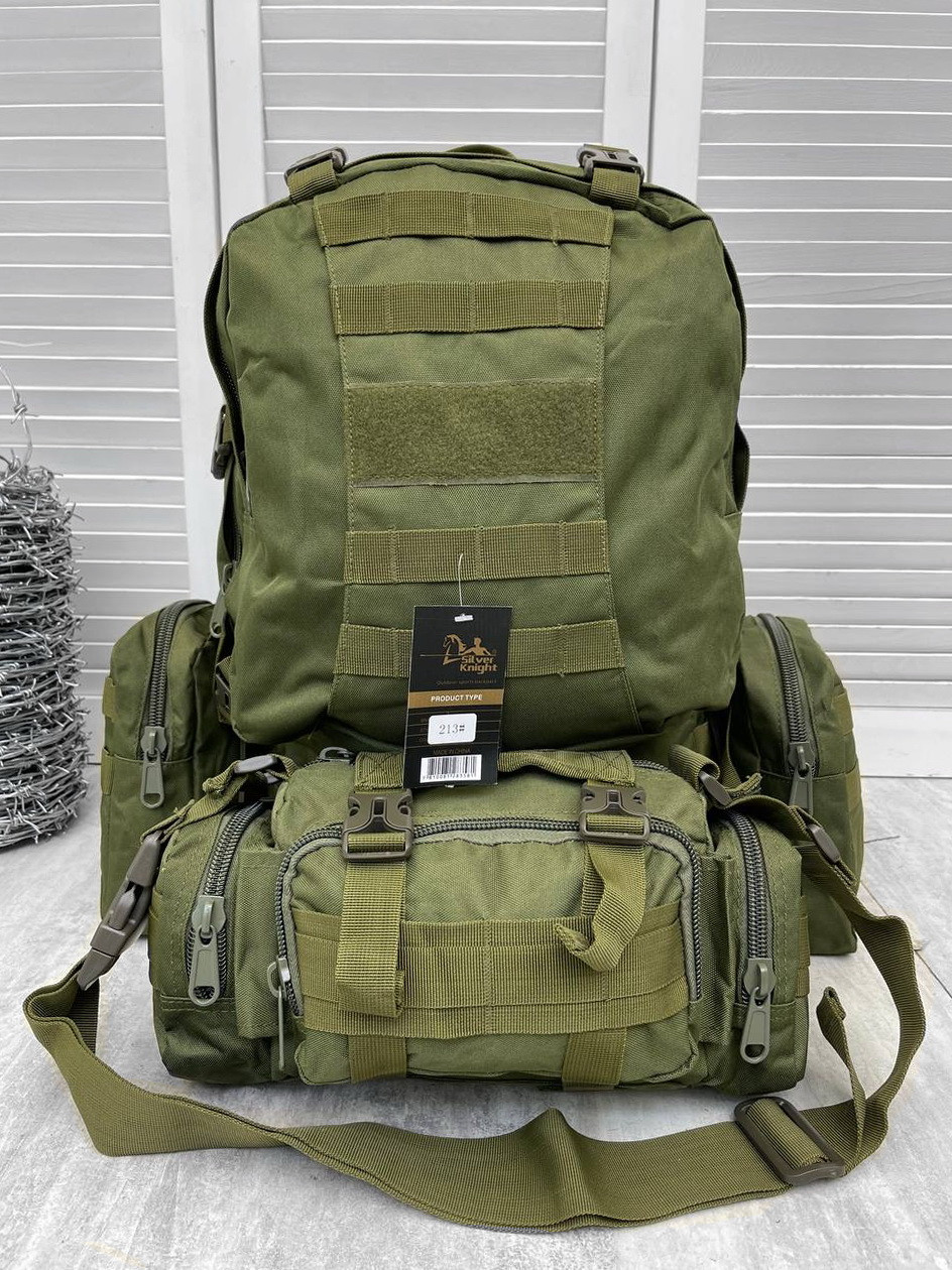 Рюкзак модульный олива 55л,тактический военный рюкзак олива - фото 3 - id-p1832958698