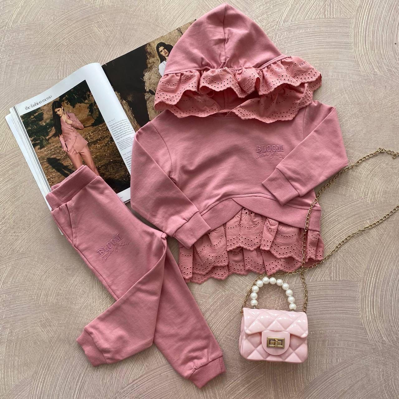 Стильний костюм для дівчинки "Bloom" Пудровий 3224, PICOLA, Пудровий, Для дівчаток, Весна Осінь, 104, фото 1