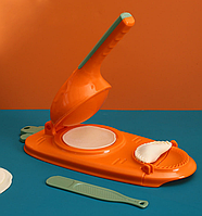 Ручна машинка апарат для приготування вареників та пельменів 2 в 1 HOJPENG Orange