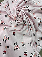 Ткань Штапель цветочный принт, фон персыковый
