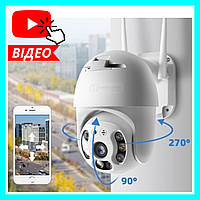 Поворотна вулична камера відеоспостереження для дому, Камера зовнішнього спостереження онлайн віддалений доступ WI Fi