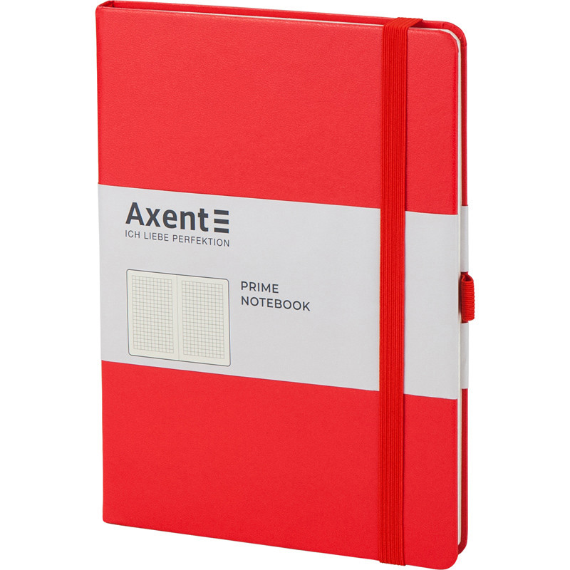 Блокнот А5 96 аркушів у клітинку Axent Partner Prime 8305 червоний