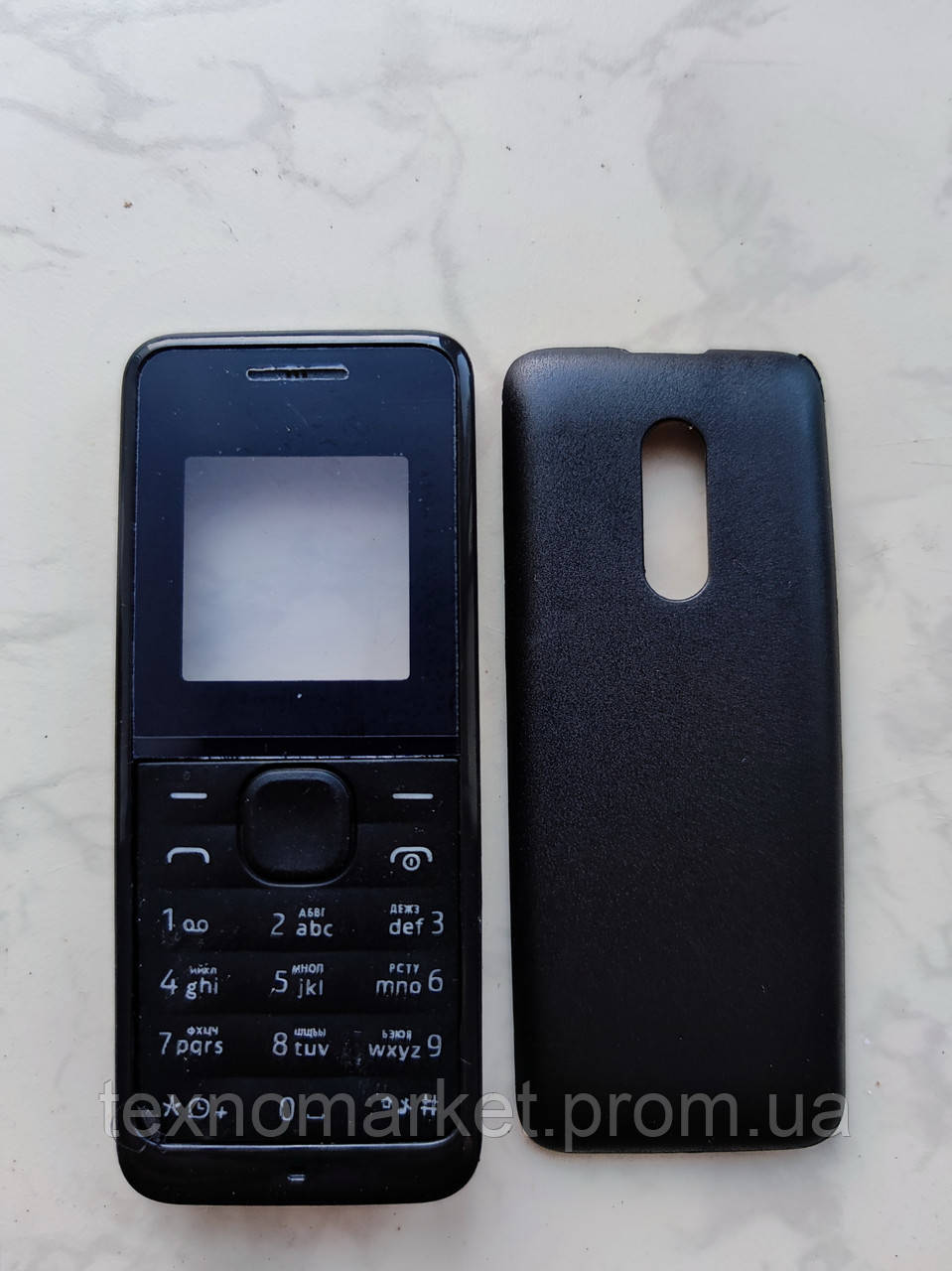 Корпус Nokia 105 (RM-908)  (чорний) з клавіатурою, без середини