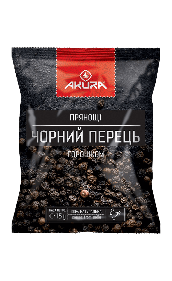 Перець чорний горошком, 15 г, Akura