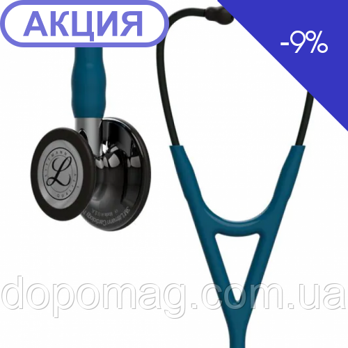 Стетоскоп Cardiology IV Littmann 6234 лазурного кольору з дзеркальною димчастою головкою на дзеркальній ніжці