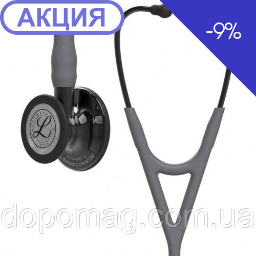 Стетоскоп Cardiology IV Littmann 6238 сірого кольору на димчастій ніжці з дзеркальною димчастою головкою
