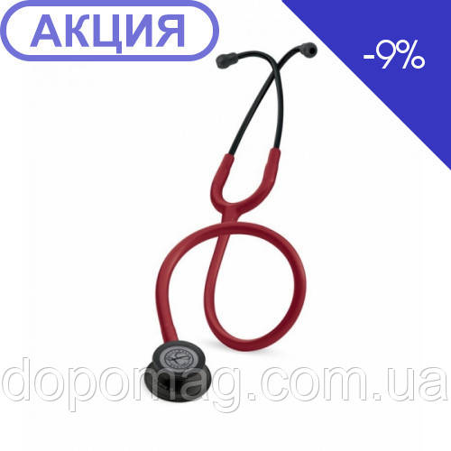 Стетоскоп Littmann Classic III 5868 бордового кольору з чорною головкою