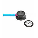 Стетоскоп Littmann Classic III 5872 бірюзового кольору з головкою димчастого кольору з рожевою ніжкою, фото 4
