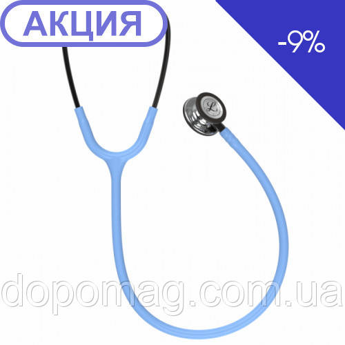 Стетоскоп Littmann Classic III 5959 небесно-блакитний із дзеркальною головкою, ніжка та наголов'я димчастого кольору