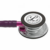 Стетоскоп Littmann Classic III сливовий із дзеркальною головкою на рожевій ніжці, наголов'я димчастого кольору 5960, фото 3