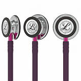 Стетоскоп Littmann Classic III сливовий із дзеркальною головкою на рожевій ніжці, наголов'я димчастого кольору 5960, фото 4