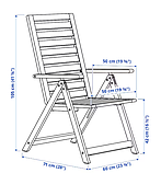 NÄMMARÖ Стілець садовий з регульованою спинкою, світло-коричневий розкладний, 505.103.01, фото 2