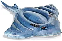 Пляжный надувной плот для плавания Скат Intex одноместный детский 57550 вес до 30 кг