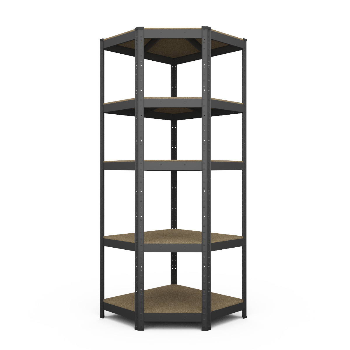 Стелаж кутовий Бюджет на 5 полиць ДСП метал фарбований Антрацит 1800х700х450/355 мм (Меткас-ТМ)