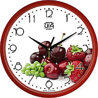 Часы настенные бесшумные со стеклом круглые Ягоды в красном Classic
