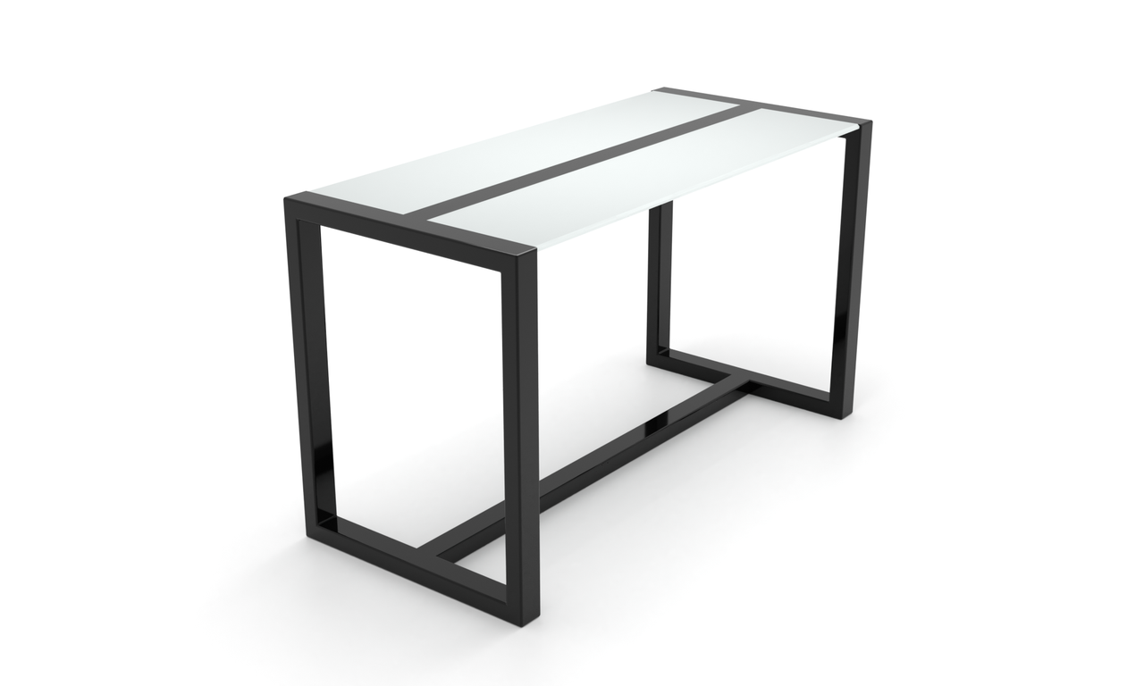 Комп'ютерний стіл Амор-каркаль сталь стільниці скло білий глянець 1100х600х750 мм (БЦ-Стол ТМ)