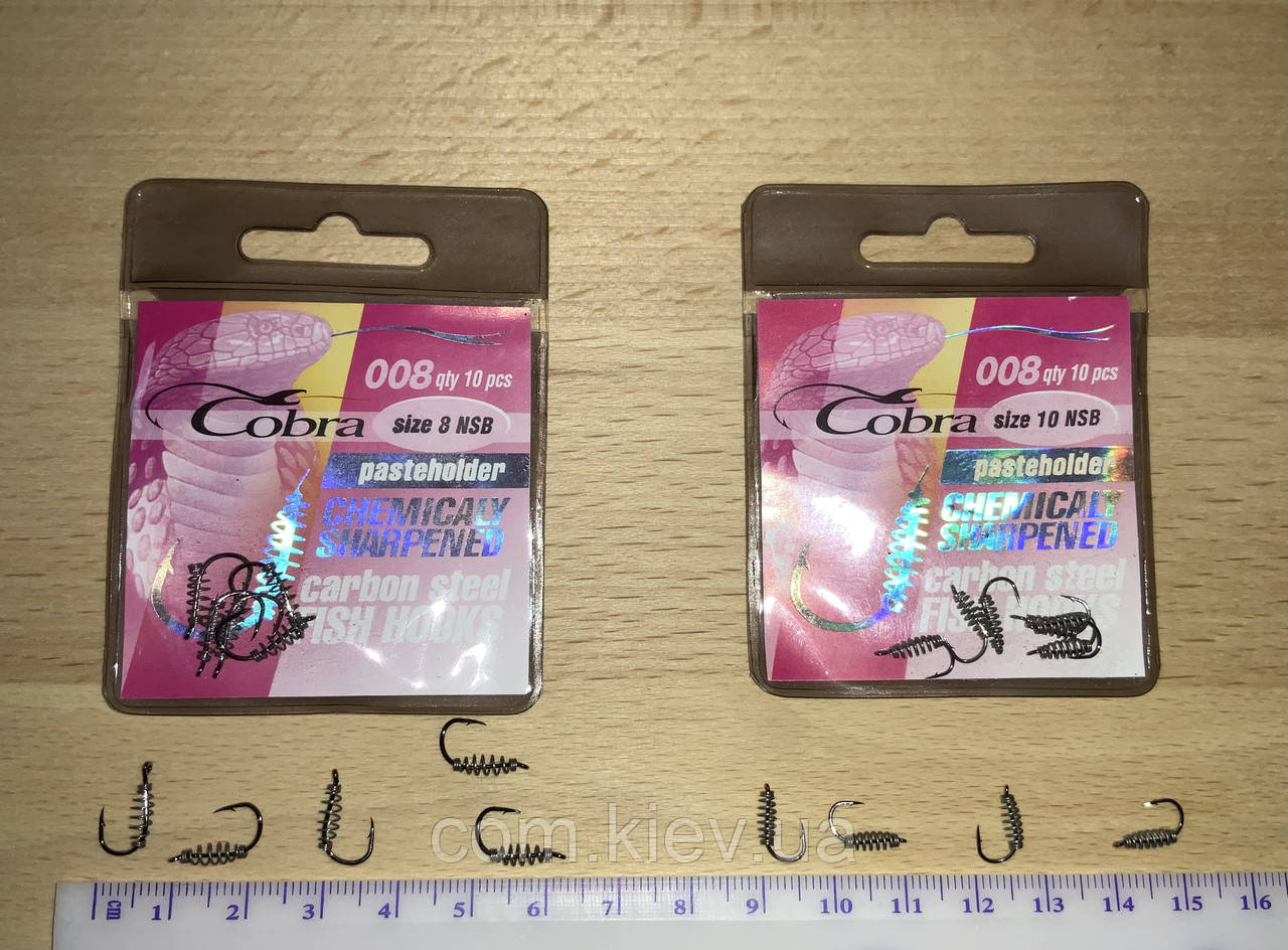 Гачки рибальські з пружинкою для манки, тіста, мастила Cobra Pasteholder original, size 10,8