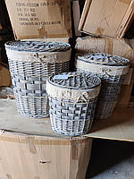 Набір кошиків для білизни 3 шт, , сіро-блакитний, лоза(1501-34)