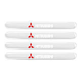 Комплект захисної силіконової плівки під ручки та ручки авто з логотипом Mitsubishi комплект 8шт, фото 2