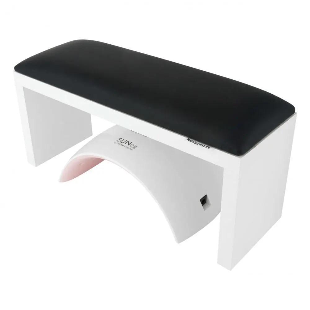 Підставка підлокітник для манікюру чорний на білих ніжках