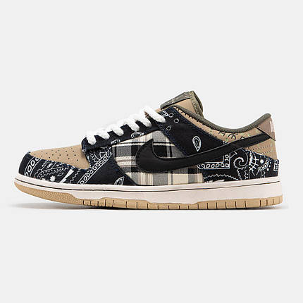 Чоловічі Кросівки Nike SB Dunk x Travis Scott Black Brown / Найк СБ Данк Тревіс Скотт Коричневі з Чорним, фото 1