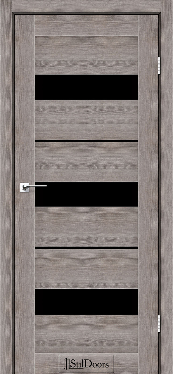 Двері міжкімнатні Стільдорс/ StilDoors Mexico - Трюфель (з чорним склом), фото 1