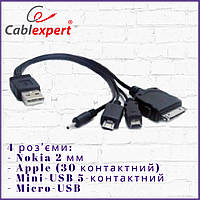 Кабель для зарядки Nokia 2 мм, Apple, Mini-USB, Micro-USB Cablexpert A-USBTO15