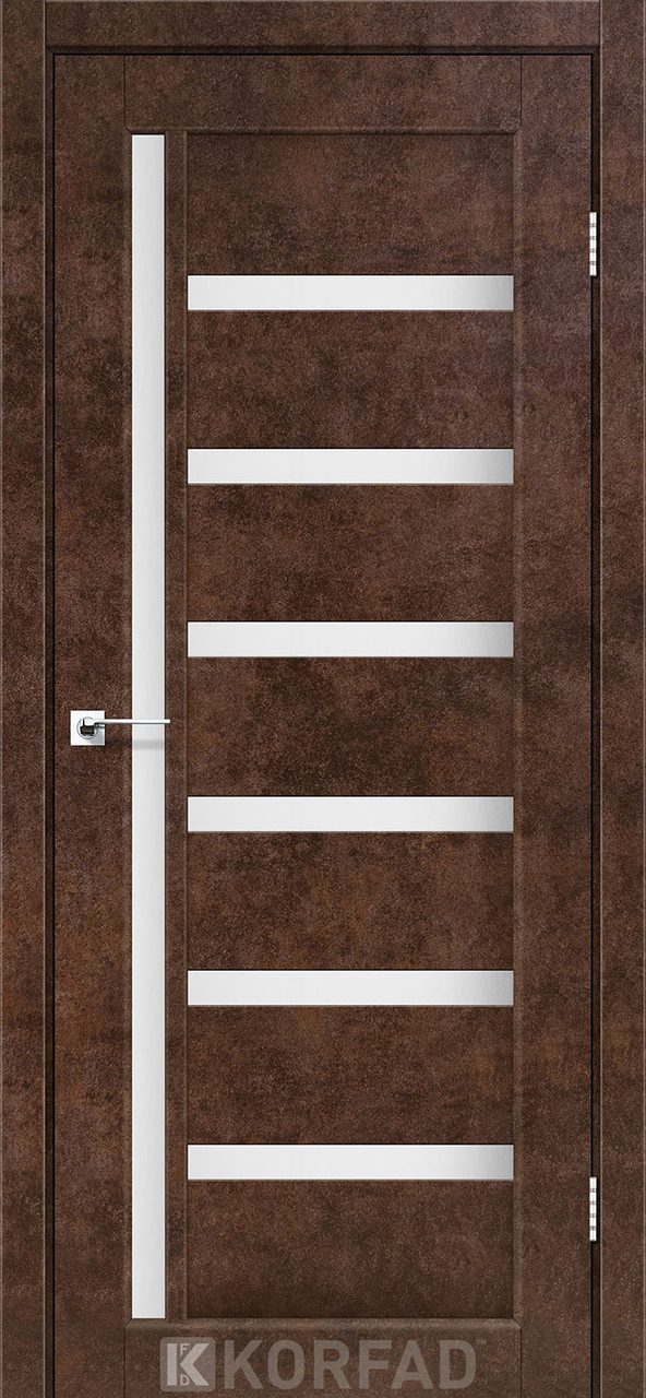 Двері міжкімнатні Корфад/ Korfad VLD-01 Арт бетон (скло сатин), фото 1