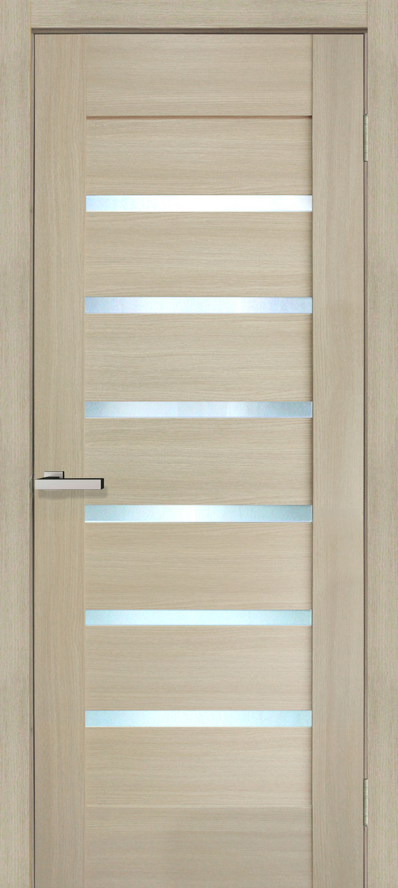 Міжкімнатні двері Оміс Лагуна ПВХ дуб Latte (скло сатин), фото 1