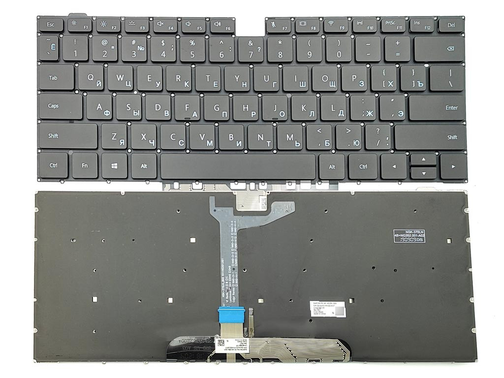 Клавіатура для Huawei MateBook D14, D15 (RU Black з підсвіткою). Оригінал