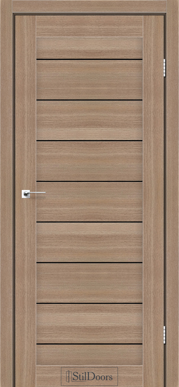 Двері міжкімнатні Стільдорс/ StilDoors - Вільха класична (з чорним склом), фото 1