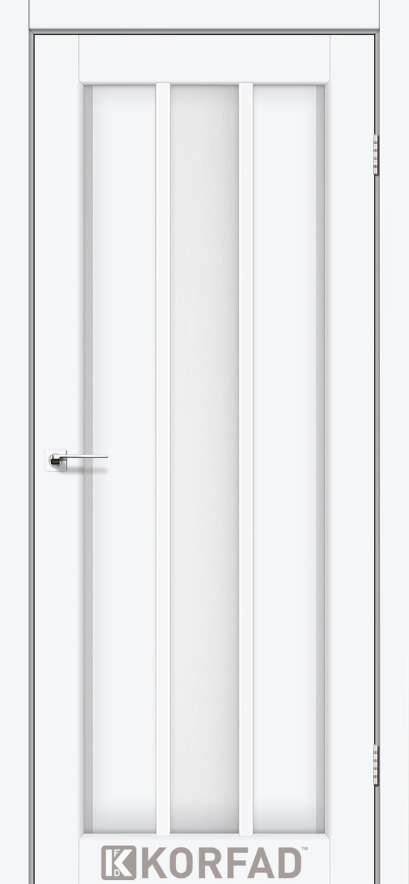 Двері міжкімнатні Корфад/ KORFAD VND-04 Білий перламутровий (зі склом сатин), фото 1