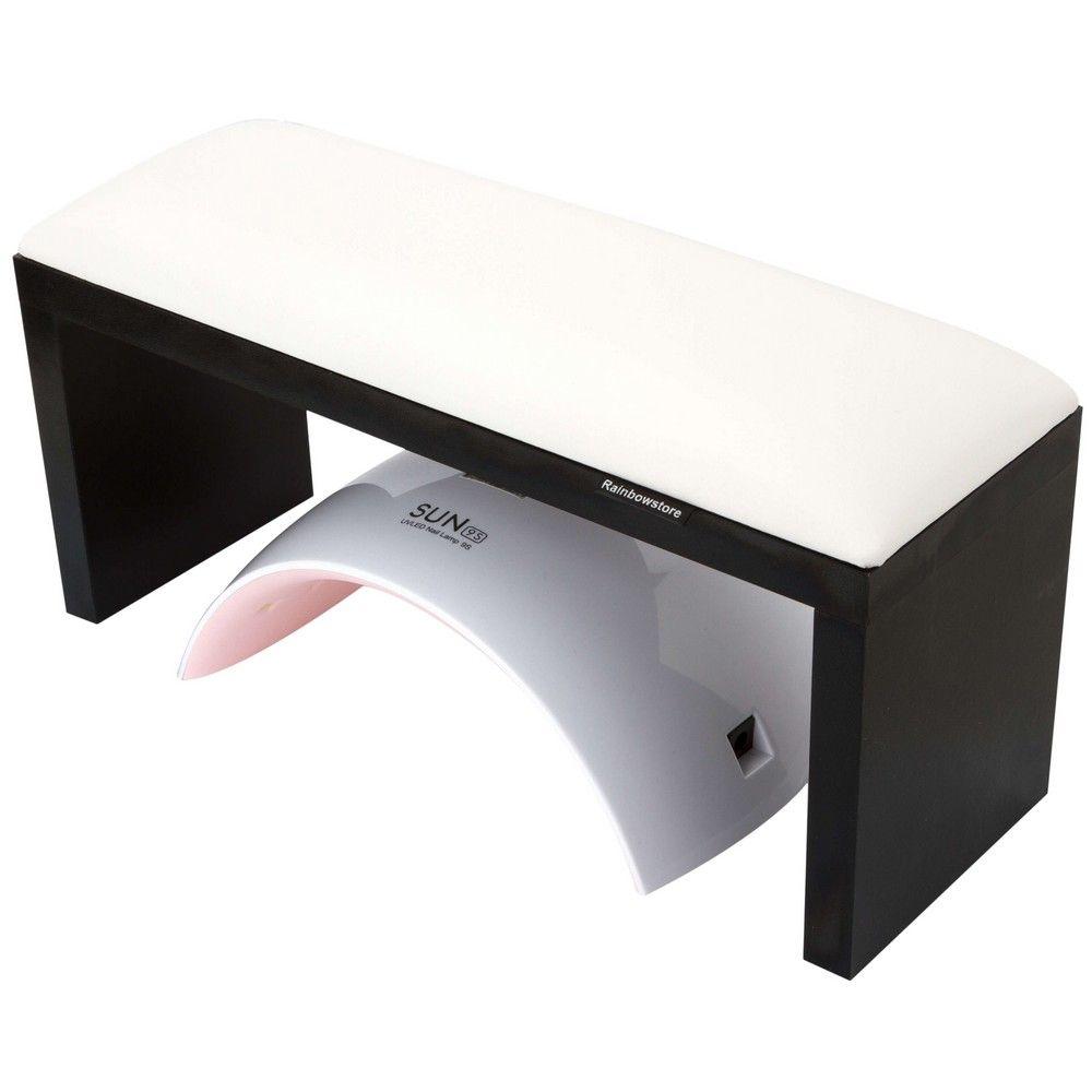 Підставка підлокітник для манікюру білий на чорних ніжках