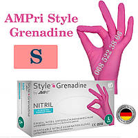 Перчатки нитриловые розовые AMPri Style Granadine размер S, плотность 4г, уп.100 шт