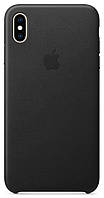 Оригинальный кожаный чехол Apple Leather Case MRWT2ZM/A для Iphone XS Max (6.5") Black