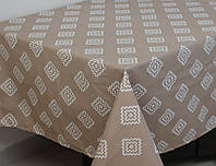 Скатерть кухонная тканевая бежевая Ромб влаго и грязеустойчивая