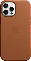 Оригинальный кожаный чехол Apple Leather Case MagSafe MHKL3ZM/A для Iphone 12 Pro Max (6.7") Saddle Brown