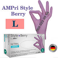 Перчатки нитриловые светло фиолетовые AMPri Style Berry размер L, плотность 4г, уп.100 шт