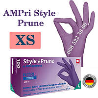 Перчатки нитриловые фиолетовые AMPri Style Prune размер XS, плотность 4г, уп.100 шт