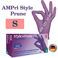 Перчатки нитриловые фиолетовые AMPri Style Prune размер S, плотность 4г, уп.100 шт