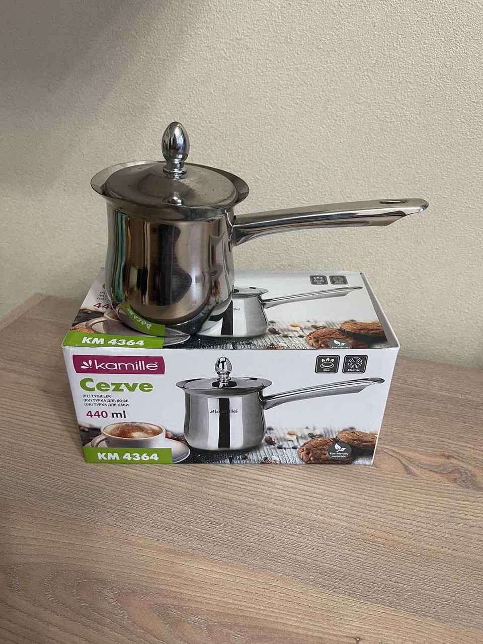 Купить Турка для кофе Kamille 440 мл с крышкой из нержавеющей стали (KM ...