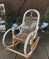 Кресло-качалка "Ротанг", белая с черными вставками