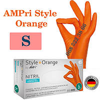 Перчатки нитриловые оранжевый AMPri Style Orange размер S, плотность 4г, уп.100 шт