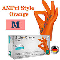 Перчатки нитриловые оранжевый AMPri Style Orange размер M, плотность 4г, уп.100 шт