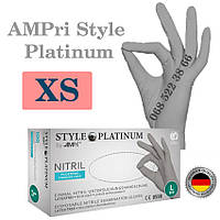 Перчатки нитриловые серые AMPri Style Platinum размер XS, плотность 4г, уп.100 шт