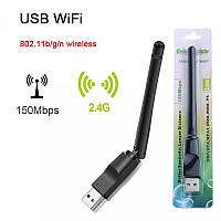 USB wifi вайфай wi fi вай фай адаптер с антенной в блистере антеной для ТВ приставки Т2 ресивера компьютера